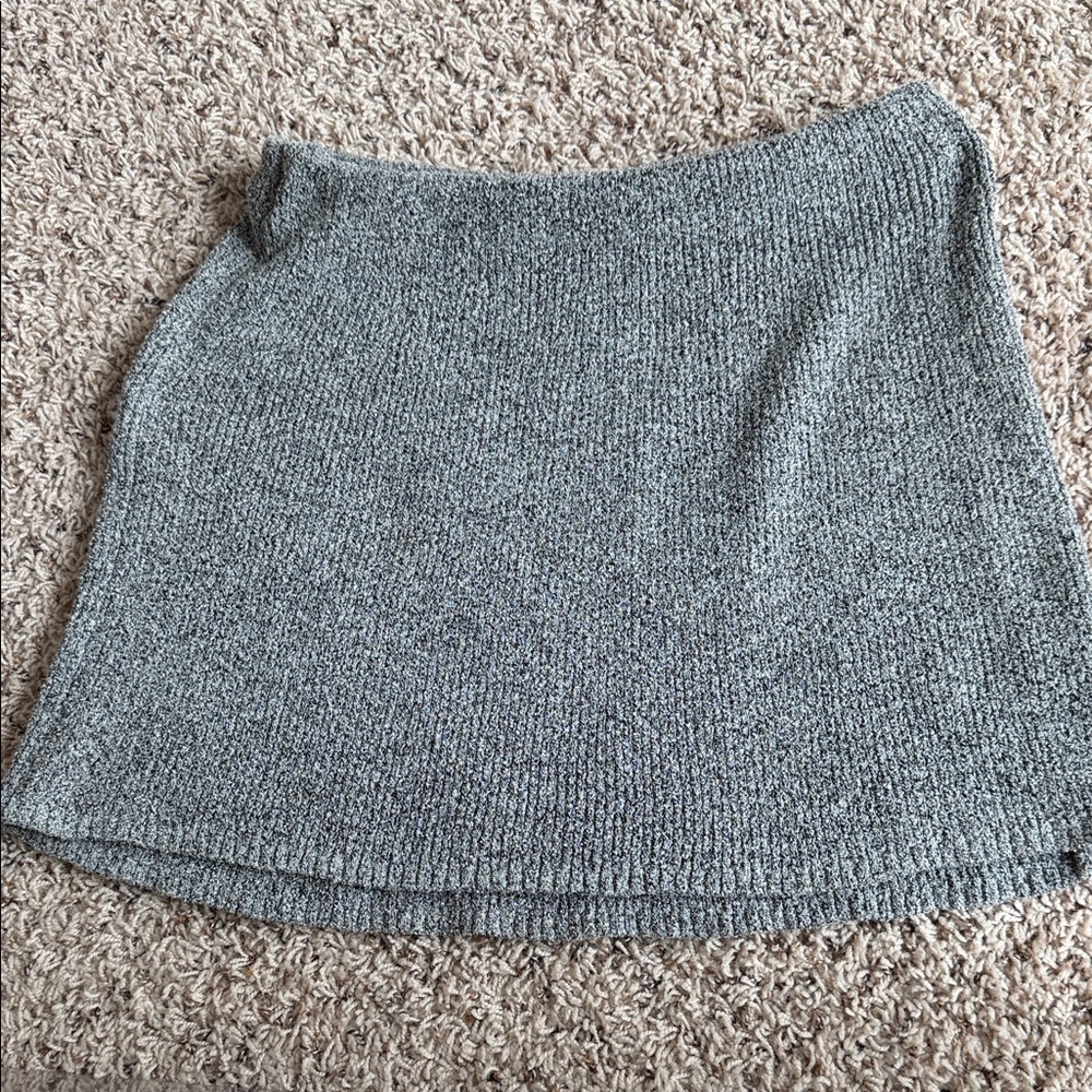 TCEC Gray Knit A-Line Skirt